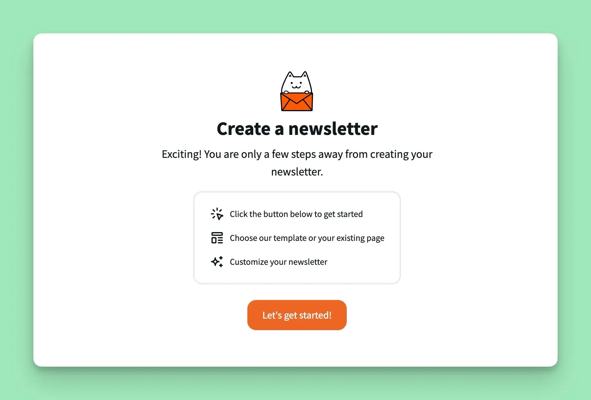 Create a newsletter in Notocat.