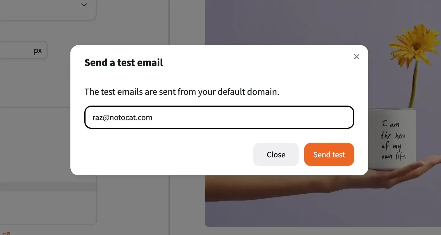 Send a test newsletter in Notocat.